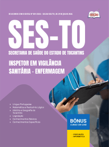 Apostila SES-TO em PDF 2026 - Inspetor em Vigilância Sanitária - Enfermagem