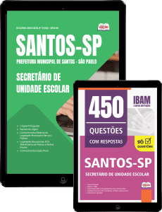 Combo Prefeitura de Santos - SP 2026 - Secretário de Unidade Escolar