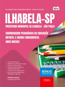 Apostila Prefeitura de Ilhabela - SP em PDF 2026 - Coordenador Pedagógico da Educação Infantil e Ensino Fundamental - Anos Iniciais