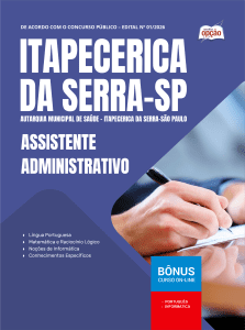 Apostila AMS Itapecerica-SP 2026 - Assistente Administrativo