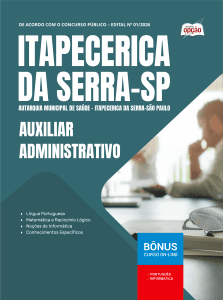 Apostila AMS Itapecerica-SP 2026 - Auxiliar Administrativo