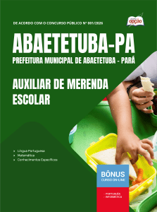 Apostila Prefeitura de Abaetetuba PA 2026 - Auxiliar de Merenda Escolar