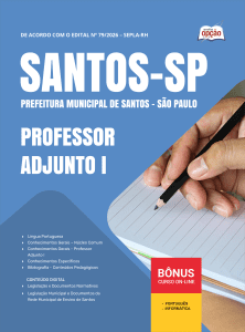 Apostila Prefeitura de Santos - SP 2026 - Professor Adjunto I