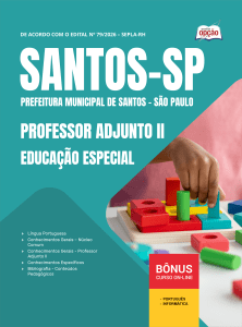 Apostila Prefeitura de Santos - SP 2026 - Professor Adjunto II - Educação Especial