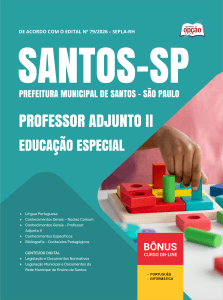 Apostila Prefeitura de Santos - SP 2026 - Professor Adjunto II - Educação Especial