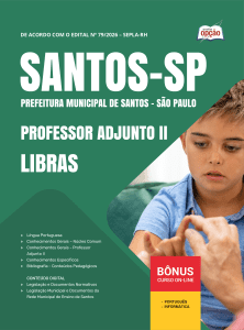 Apostila Prefeitura de Santos - SP 2026 - Professor Adjunto II - Libras