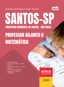Apostila Prefeitura de Santos - SP 2026 - Professor Adjunto II - Matemática