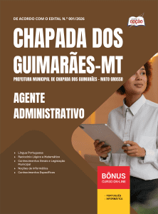Apostila Prefeitura de Chapada dos Guimarães-MT 2026 - Agente Administrativo