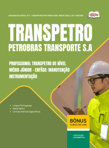 Apostila Transpetro 2026 - Profissional Transpetro de Nível Médio - Júnior - Enfâse 10: Manutenção - Instrumentação