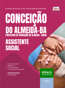 Apostila Prefeitura de Conceição do Almeida-BA 2026 - Assistente Social