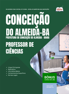 Apostila Prefeitura de Conceição do Almeida-BA 2026 - Professor de Ciências