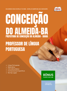 Apostila Prefeitura de Conceição do Almeida-BA 2026 - Professor de Língua Portuguesa
