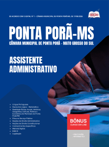 Apostila Câmara de Ponta Porã-MS 2026 - Assistente Administrativo