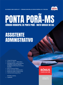 Apostila Câmara de Ponta Porã-MS 2026 em PDF - Assistente Administrativo