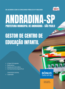 Apostila Prefeitura de Andradina-SP 2026 - Gestor de Centro de Educação Infantil