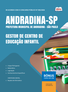 Apostila Prefeitura de Andradina-SP 2026 - Gestor de Centro de Educação Infantil