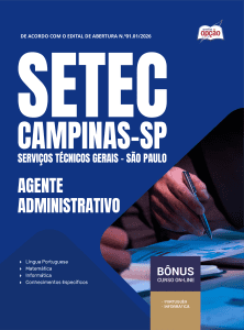 Apostila SETEC Campinas-SP 2026 - Agente Administrativo