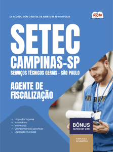 Apostila SETEC Campinas-SP 2026 - Agente de Fiscalização