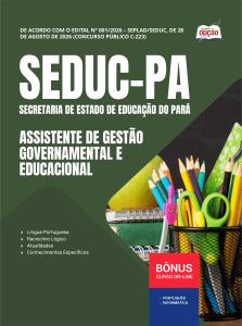Apostila SEDUC-PA 2026 - Assistente de Gestão Governamental e Educacional