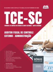 Apostila TCE-SC 2026 - Auditor Fiscal de Controle Externo - Administração