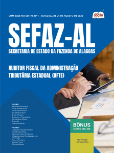 Apostila SEFAZ-AL 2026 - Auditor Fiscal da Administração Tributária Estadual (AFTE)