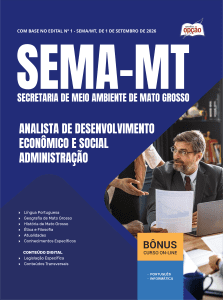 Apostila SEMA-MT 2026 - Analista de Desenvolvimento Econômico e Social - Administração