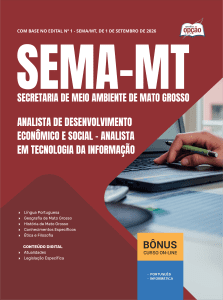 Apostila SEMA-MT 2026 - Analista de Desenvolvimento Econômico e Social - Analista em Tecnologia da Informação