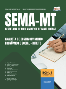 Apostila SEMA-MT 2026 - Analista de Desenvolvimento Econômico e Social - Direito