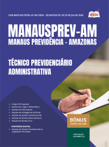 Apostila MANAUSPREV 2026 - Técnico Previdenciário - Administrativa