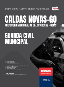Apostila Prefeitura de Caldas Novas-GO 2026 - Guarda Civil Municipal