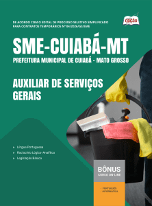 Apostila SME-Cuiabá-MT 2026 - Técnico em Manutenção e Infraestrutura - Auxiliar de Serviços Gerais