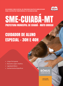 Apostila SME-Cuiabá-MT 2026 - Cuidador de Aluno Especial - 30h e 40h