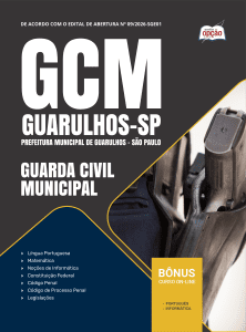 Apostila Prefeitura de Guarulhos-SP 2026 - Guarda Civil Municipal