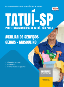 Apostila Prefeitura de Tatuí-SP 2026 - Auxiliar de Serviços Gerais - Masculino