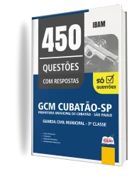 Capa Caderno de Questões Prefeitura de Cubatão-SP - Guarda Civil Municipal - 450 Questões Gabaritadas