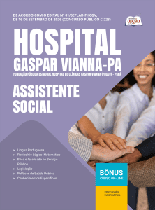 Apostila Hospital Gaspar Vianna-PA 2026 - Assistente Social