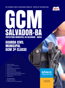Apostila Prefeitura de Salvador-BA 2026 - Guarda Civil Municipal - GCM 3ª Classe