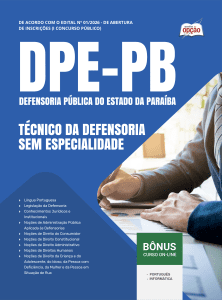 Apostila DPE-PB 2026 - Técnico da Defensoria - Sem Especialidade