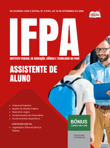 Apostila IFPA em PDF 2026 - Técnico-Administrativo em Educação - Assistente de Aluno