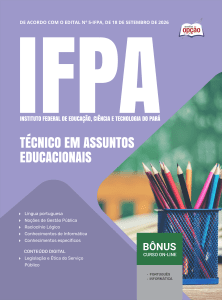Apostila IFPA 2026 - Técnico-Administrativo em Educação - Técnico em Assuntos Educacionais
