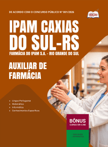 Apostila Farmácia do IPAM 2026 - Auxiliar de Farmácia