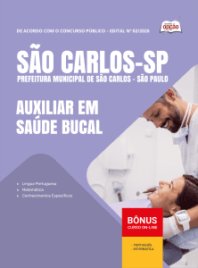 Apostila Prefeitura de São Carlos-SP 2026 - Auxiliar em Saúde Bucal