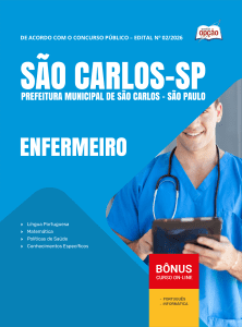 Apostila Prefeitura de São Carlos-SP 2026 - Enfermeiro