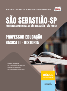 Apostila Prefeitura de São Sebastião-SP 2026 - Professor Educação Básica II - História