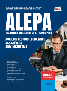 Apostila ALEPA 2026 - Auxiliar Técnico Legislativo - Assistência Administrativa