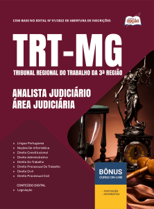Apostila TRT-MG 2026 - Analista Judiciário - Área Judiciária