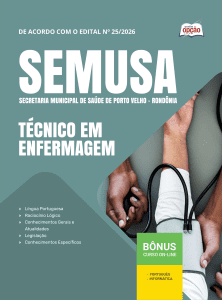 Apostila SEMUSA Porto Velho-RO 2026 - Técnico em Enfermagem