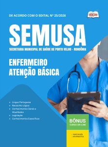 Apostila SEMUSA Porto Velho-RO 2026 - Enfermeiro Atenção Básica