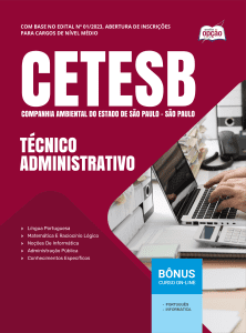 Apostila CETESB-SP 2026 em PDF - Técnico Administrativo