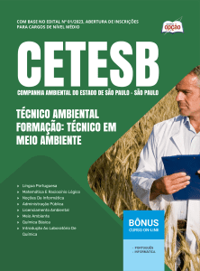 Apostila CETESB-SP 2026 - Técnico Ambiental - Formação: Técnico em Meio Ambiente